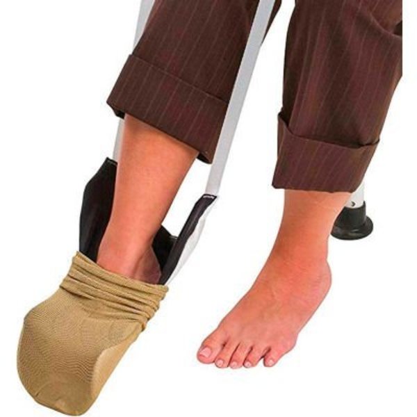 Healthsmart DMI Deluxe Sock Aid - Easily Pull on Socks Without Bending, Slip Resistance, White 640-8140-0055